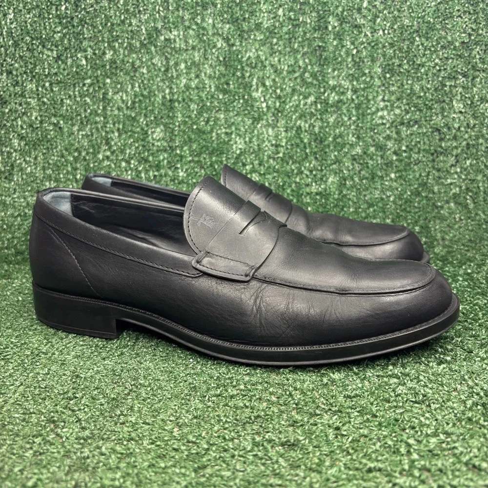 Tods Penny Loafer Leather Slip On Classic Luxury Dress Shoes Black‎ Mens Size 10